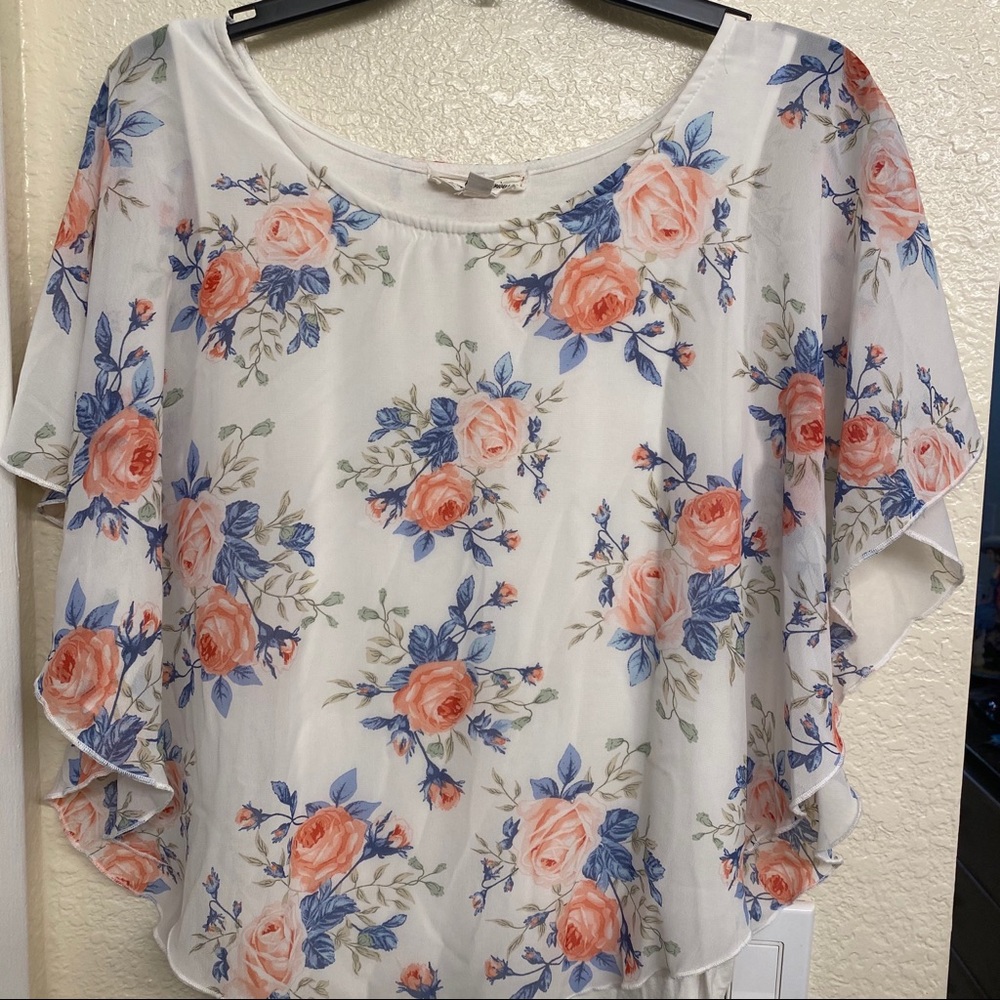 Flowy floral maternity chiffon top